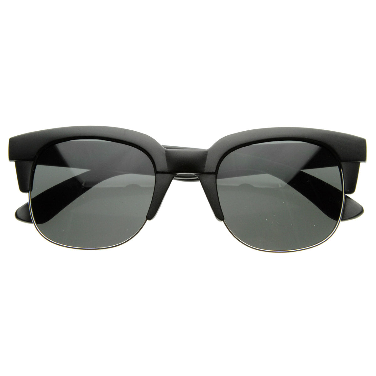 Super Square Modern Fashion Half Frame Retro Horn Rimmed Sunglasses ...