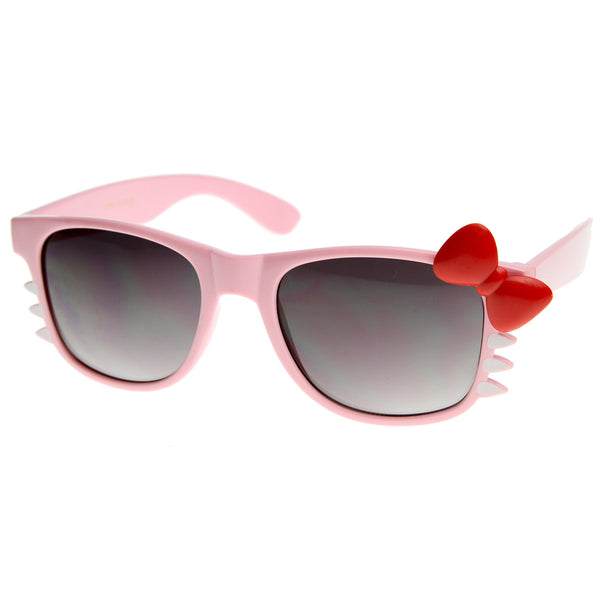 Cute Ladies Retro Fashion Hello Kitty Sunglasses W Bow And Whiskers Sunglass La