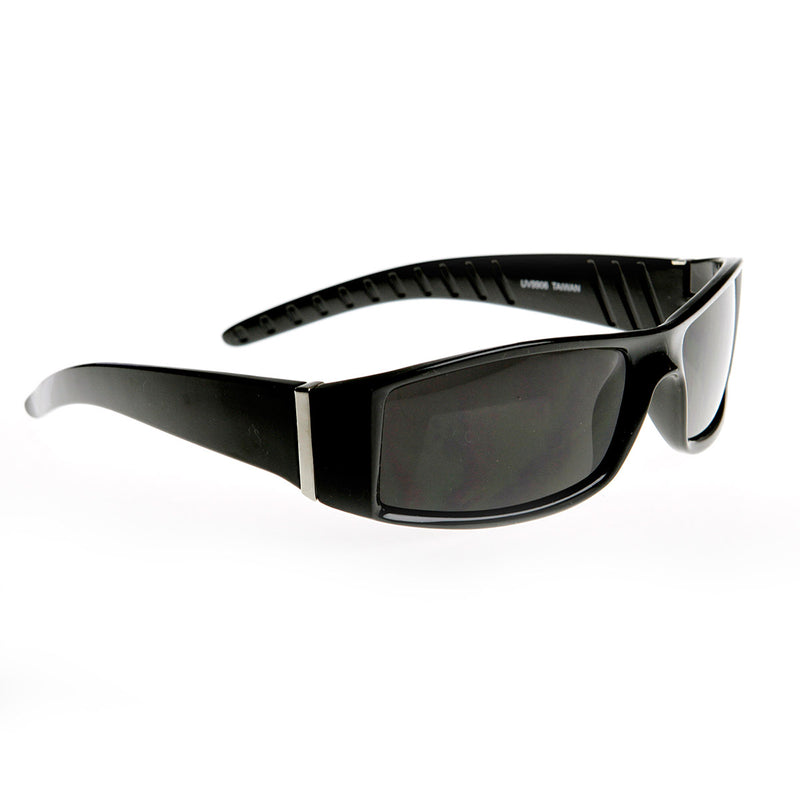 High Quality Rectangular Super Dark Lens Sports Wrap Sunglasses