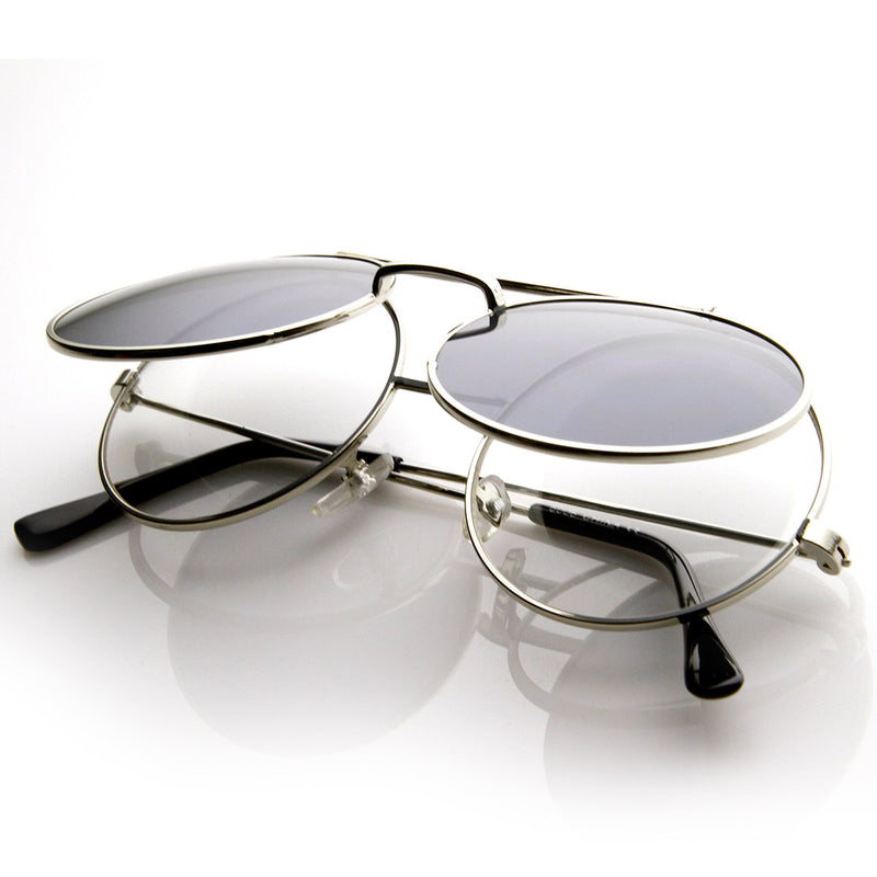 Limited Edition Color Flip-Up Lens Round Circle Django Sunglasses ...