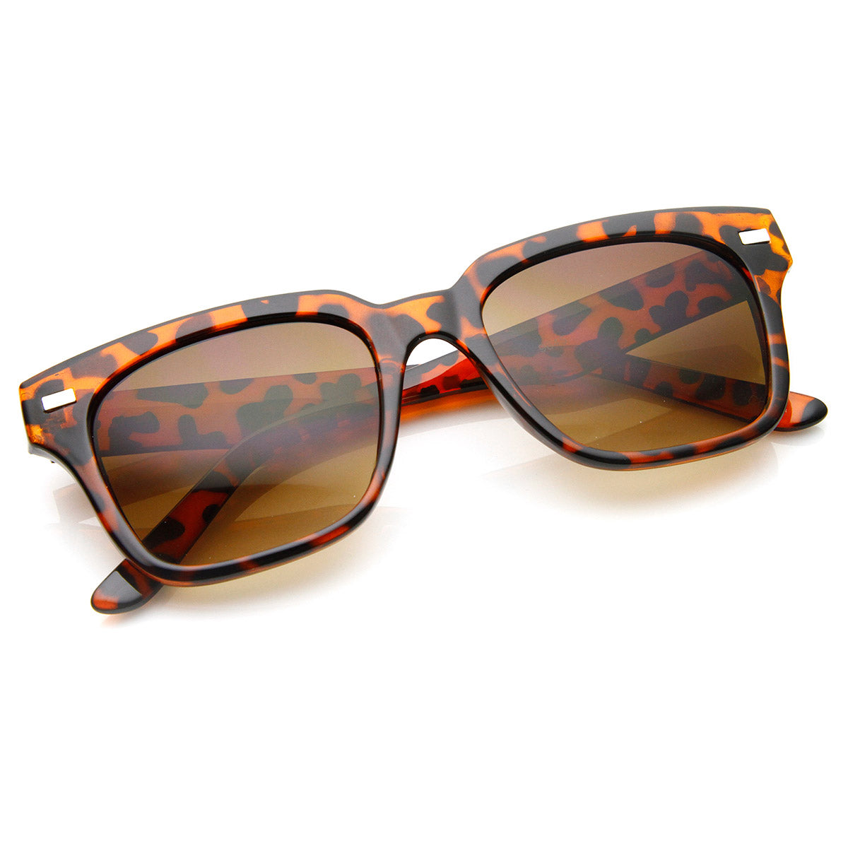 Casual Horned Rim Square Frame Retro Horn Rimmed Sunglasses - sunglass.la