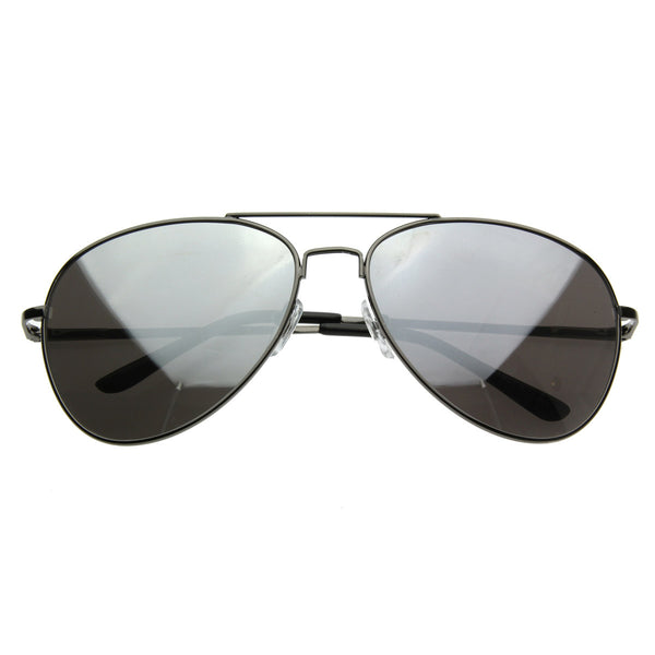 Premium Mirrored Aviator Top Gun Sunglasses w/ Spring Loaded Temples ...