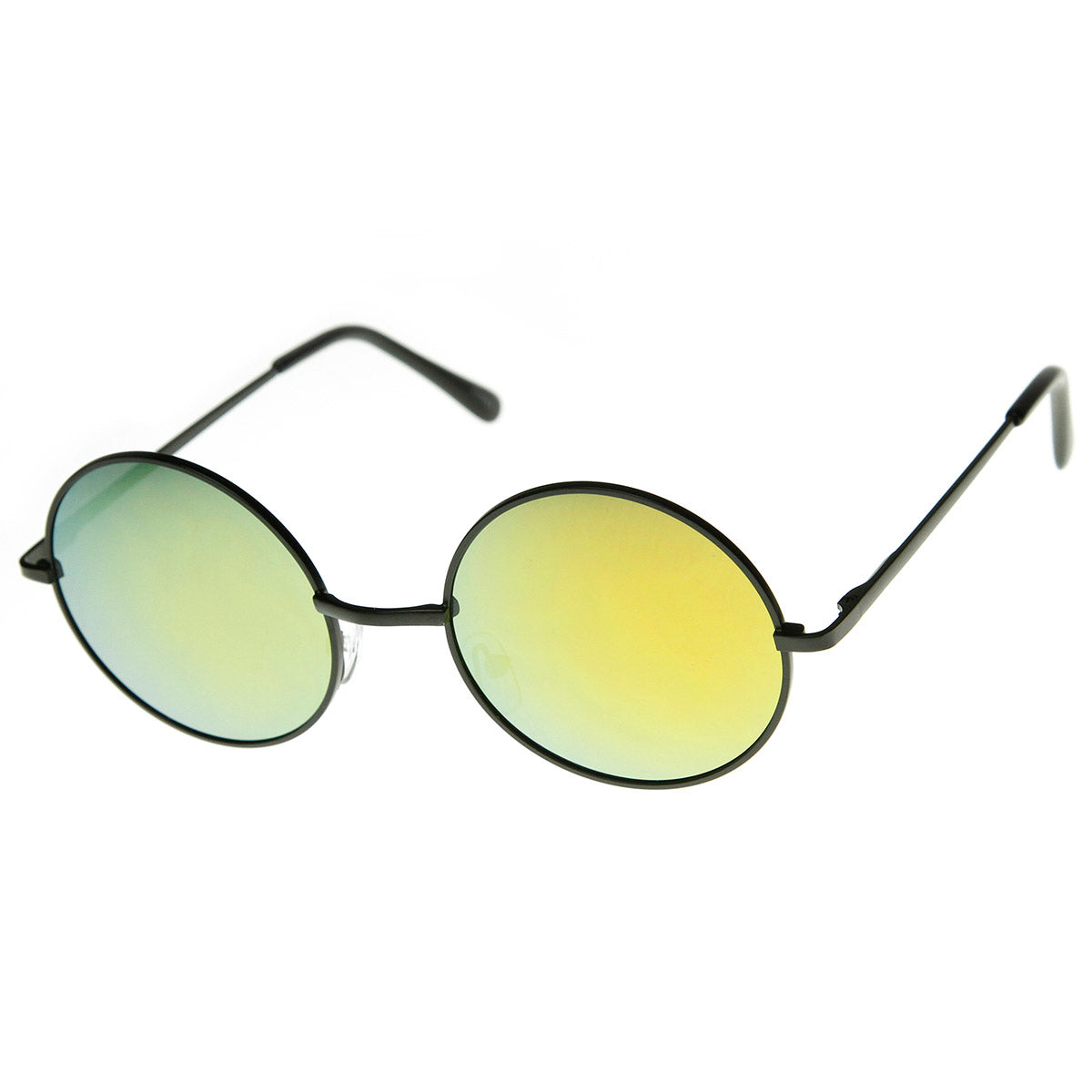 Mid Sized Lennon Style Mirror Lens Metal Round Sunglasses Sunglassla 