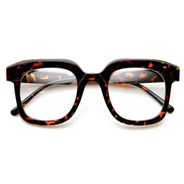 Retro Fashion Bold Thick Geek Square Horn Rimmed Glasses Sunglass La