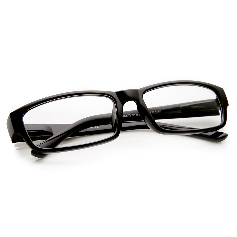 Modern Slim Rectangular Frame Clear Lens Casual Eye Glasses - sunglass.la