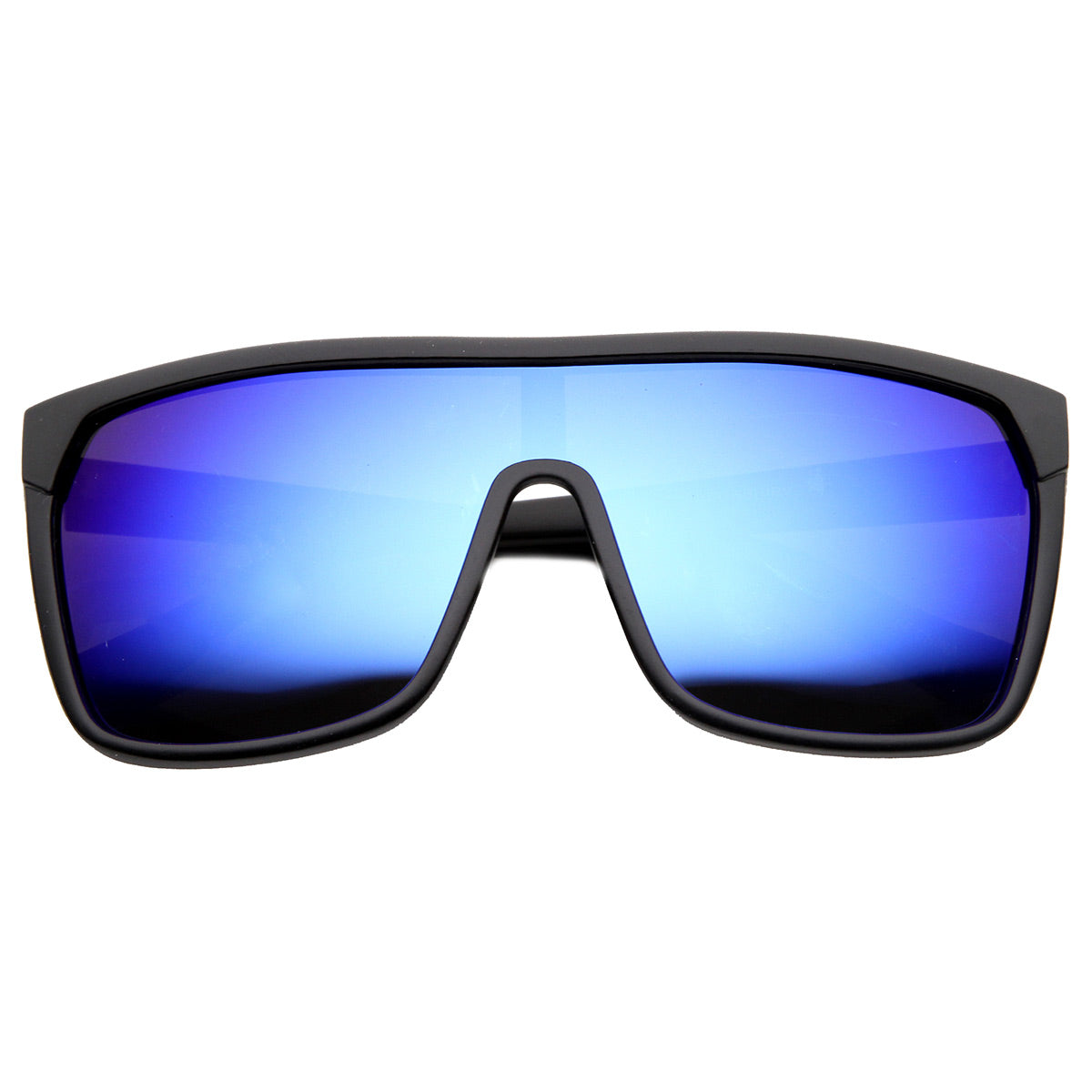 Large Shield Futuristic Styling Mirror Lens Sunglasses - sunglass.la