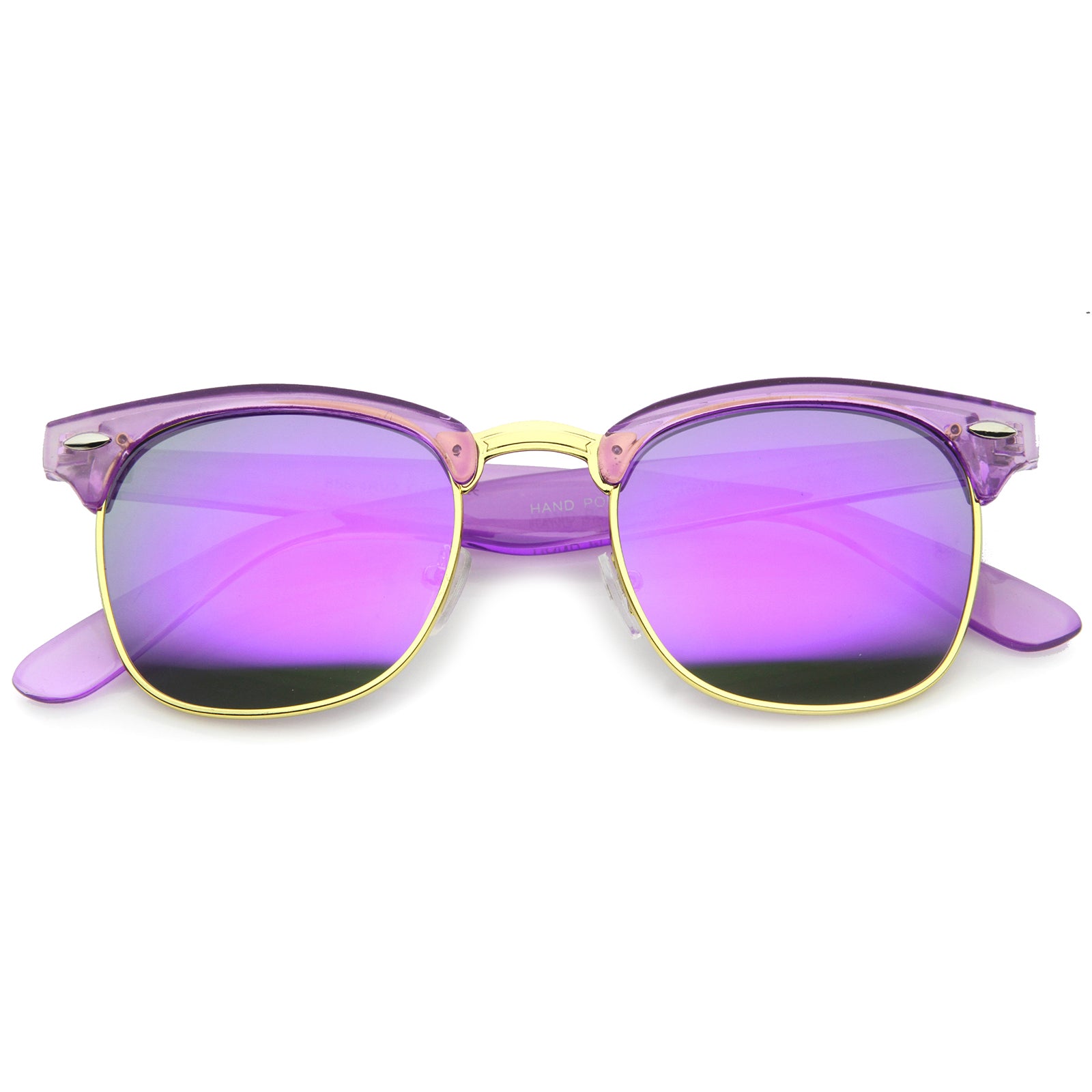 Womens Horn Rimmed Sunglasses With Uv400 Protected Mirrored Lens Sunglass La