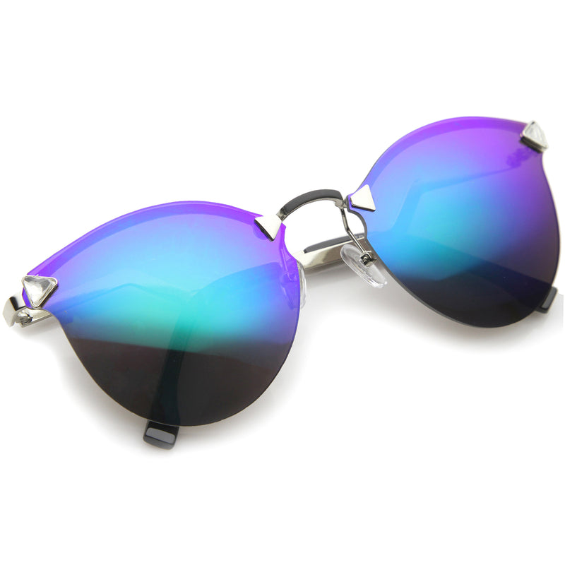 Womens Rimless Sunglasses With Uv400 Protected Mirrored Lens Sunglassla 