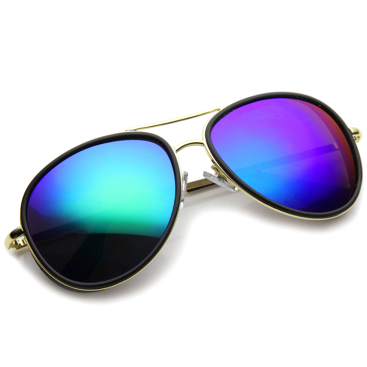 Mens Aviator Sunglasses With UV400 Protected Mirrored Lens - sunglass.la