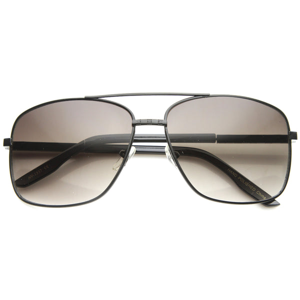 Mens Metal Aviator Sunglasses With UV400 Protected Gradient Lens ...