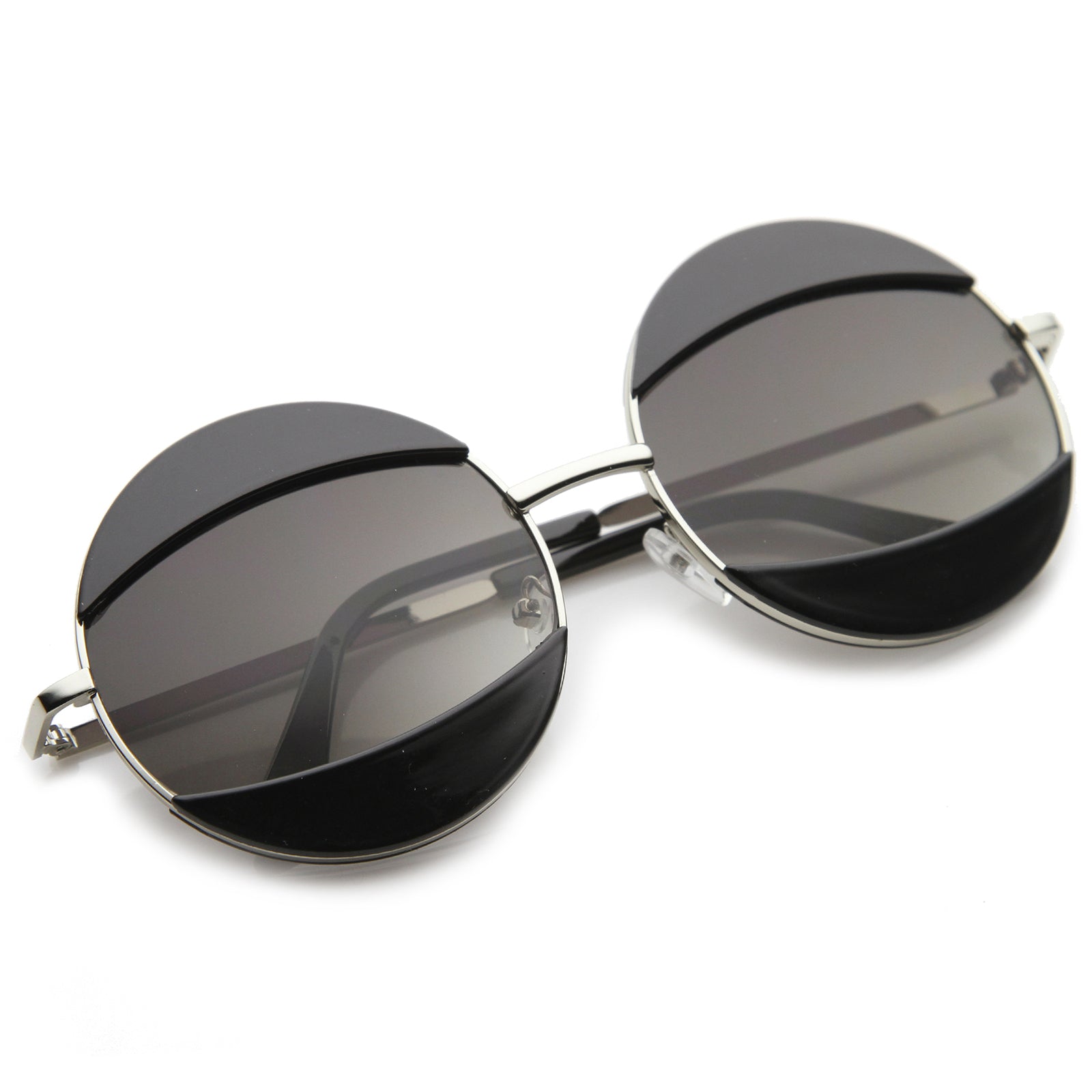 Womens Metal Round Sunglasses With UV400 Protected Gradient Lens ...