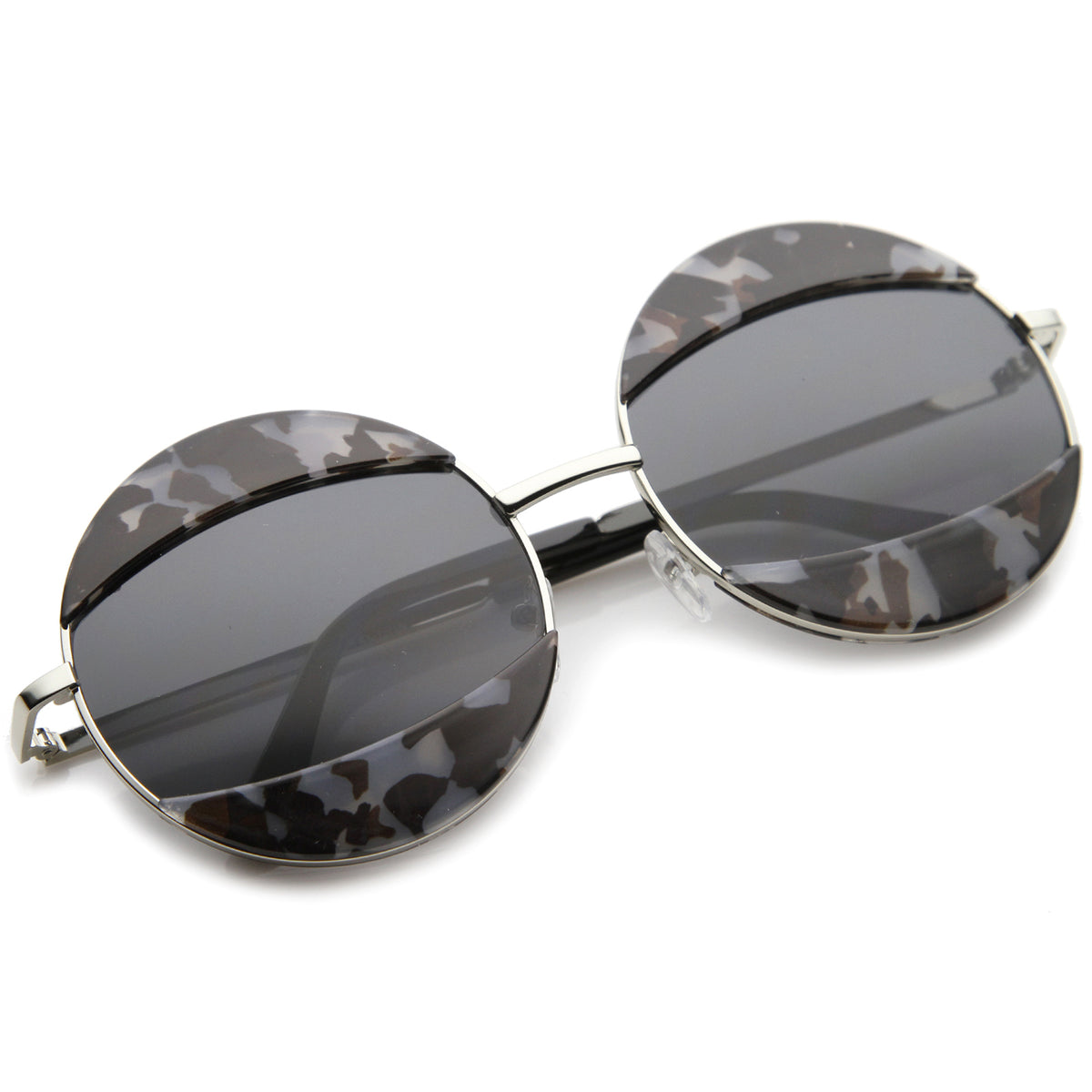 Womens Metal Round Sunglasses With Uv400 Protected Gradient Lens Sunglassla 