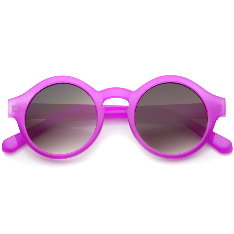 Women's Bright Pastel Color Retro Horn Rimmed Round Sunglasses 47mm ...