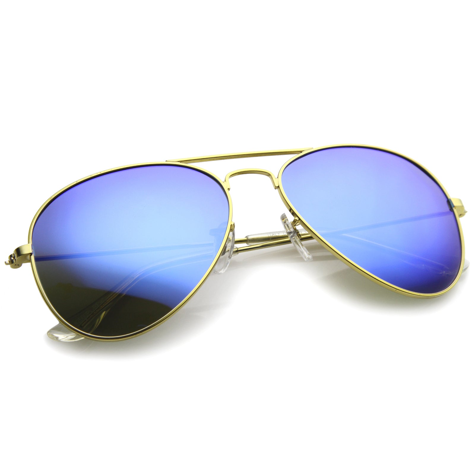 Premium Flash Mirror Lens Aviator Sunglasses Nickel Plated Metal Fram Sunglassla 