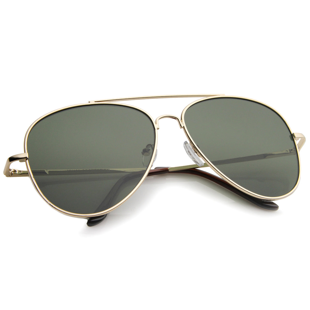 Large Classic Full Metal Teardrop Flat Lens Aviator Sunglasses 60mm ...