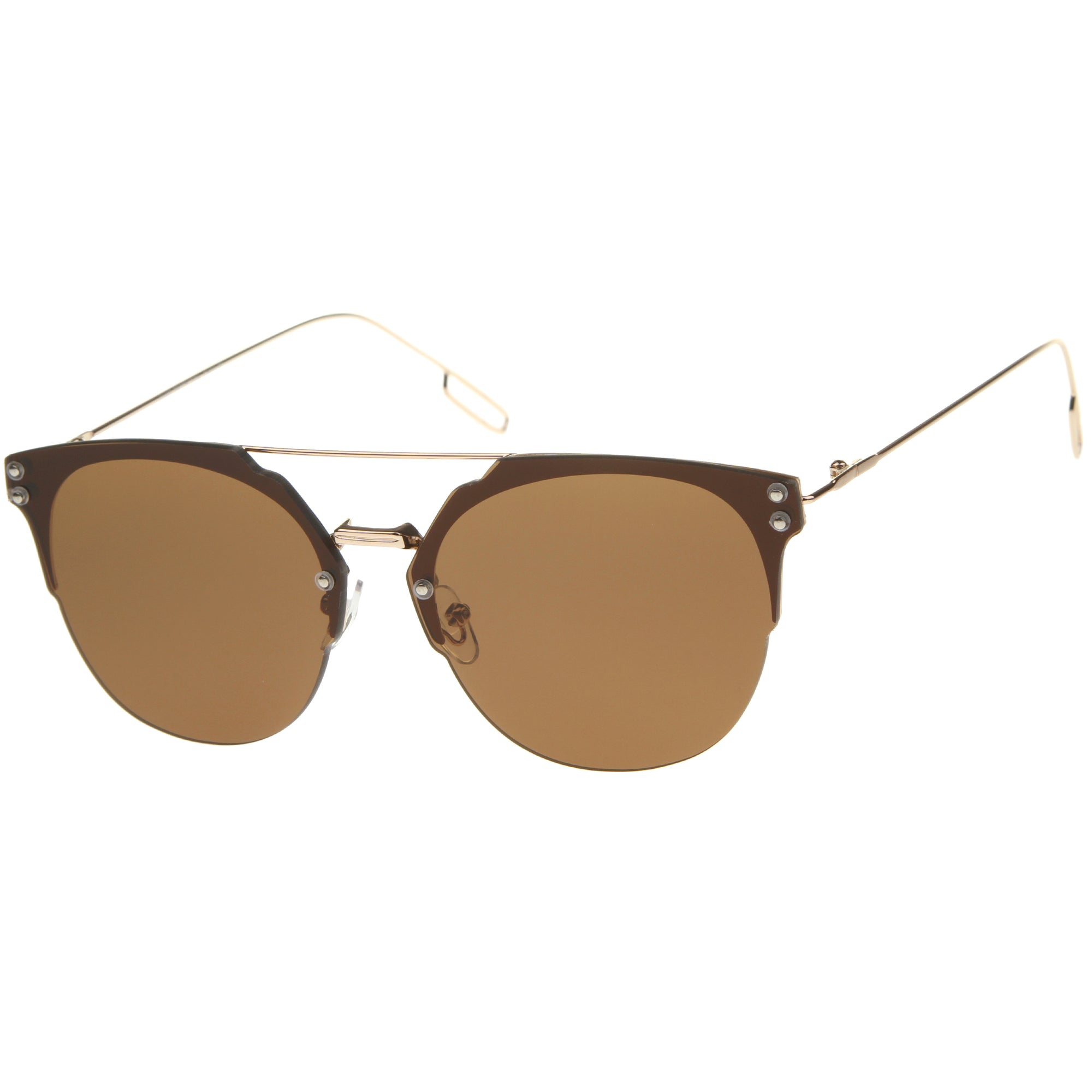 Modern Fashion Ultra Slim Wire Rimless Flat Lens Pantos Sunglasses 58m ...