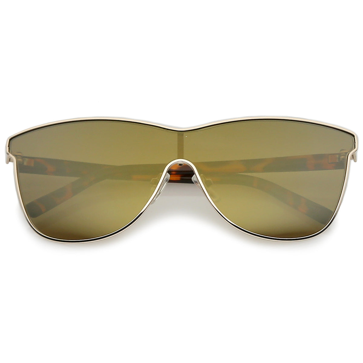 Futuristic Horn Rimmed Colored Mirror Mono Lens Cat Eye Sunglasses 65m ...