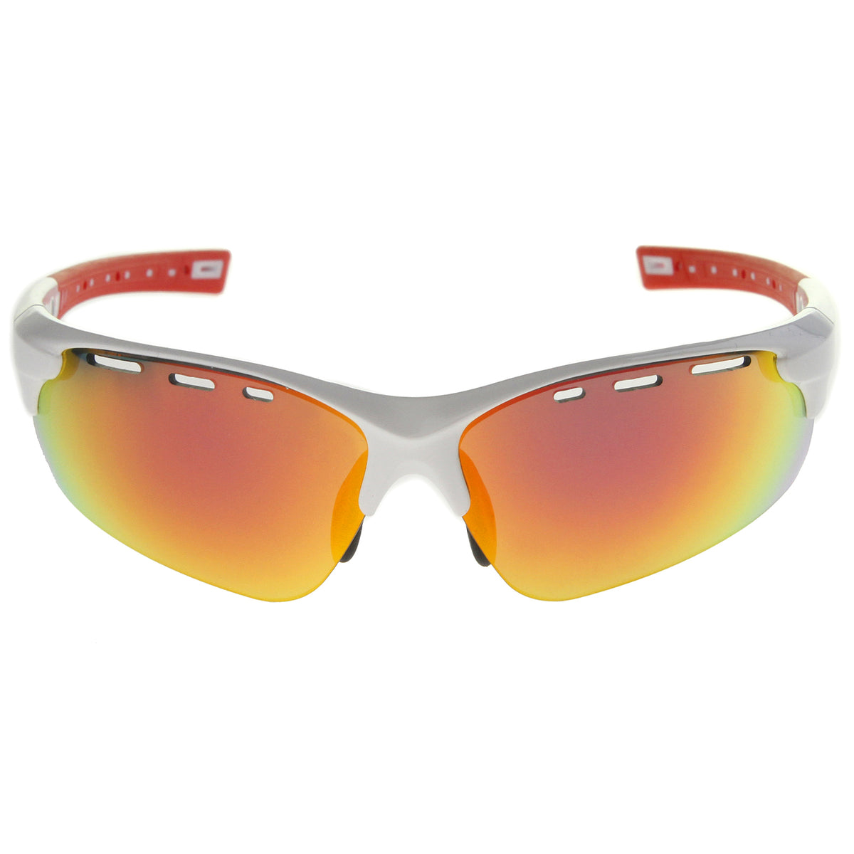 Titus - Semi-Rimless Frame Ventilated Iridescent Mirror Lens Sports Wr ...