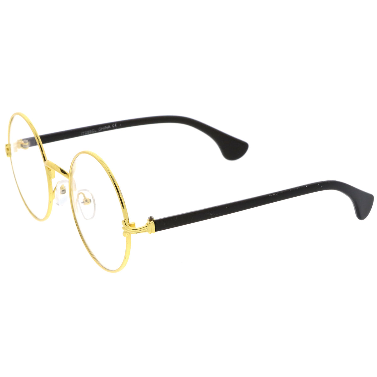Classic Slim Metal Frame Clear Lens Round Eyeglasses 53mm Sunglassla 