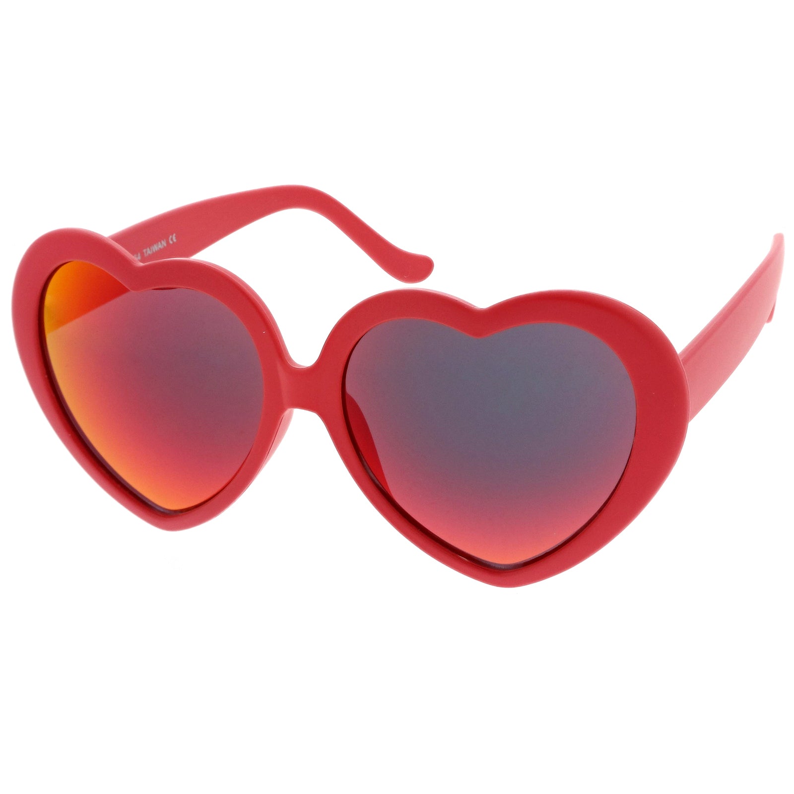 Womens Oversize Colored Mirror Lens Heart Shaped Sunglasses 55mm Sunglassla 