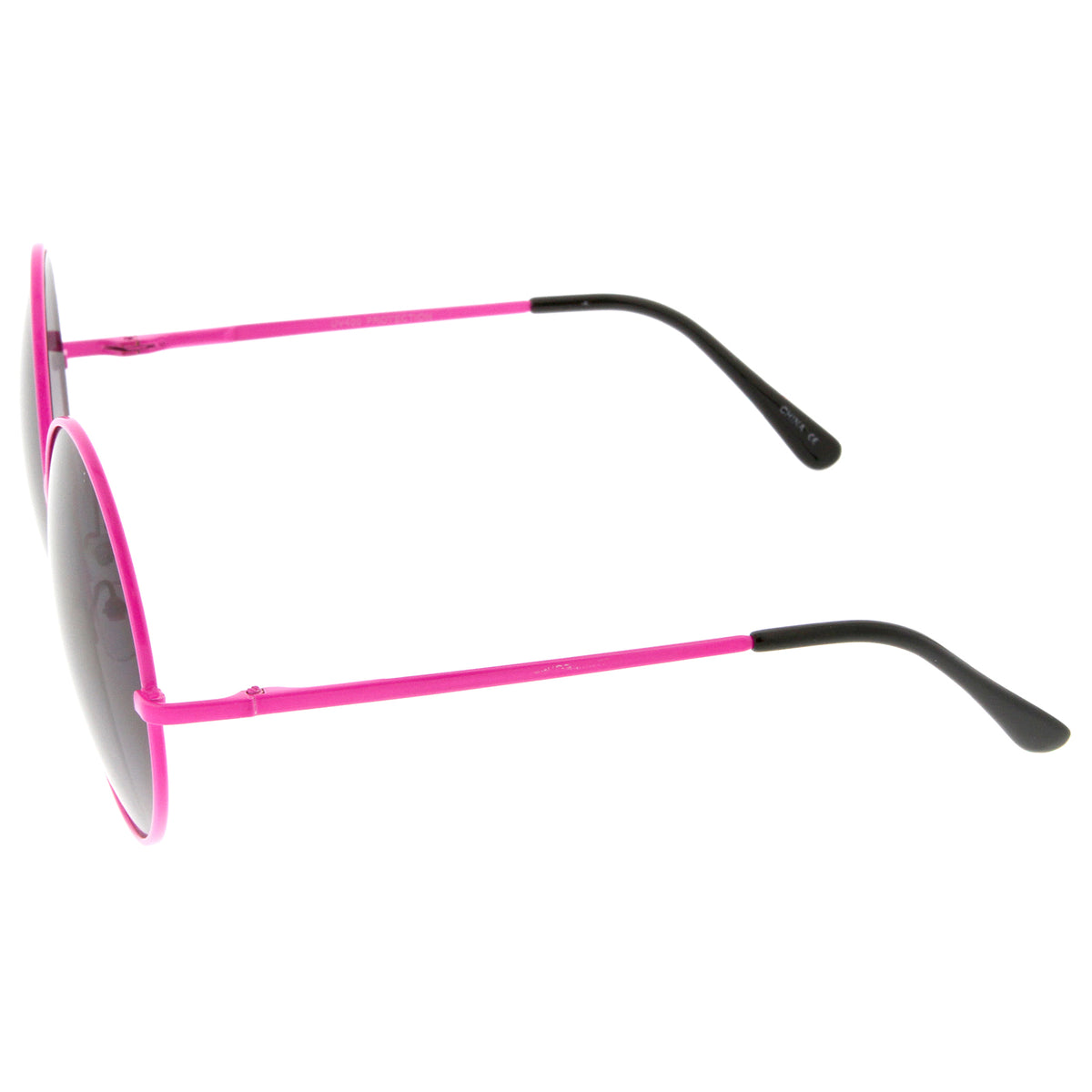 Super Oversize Slim Temple Neon Frame Round Sunglasses 61mm Sunglassla 