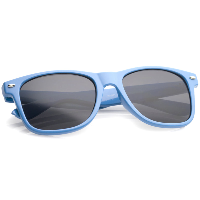 Retro Wide Temples Neutral-Colored Lens Horn Rimmed Sunglasses 55mm ...