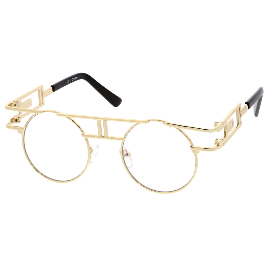 gold rimmed circle glasses