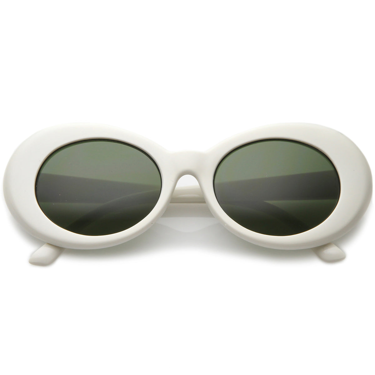 Retro White Oval Sunglasses With Tapered Arms Colored Round Lens 51mm Sunglass La