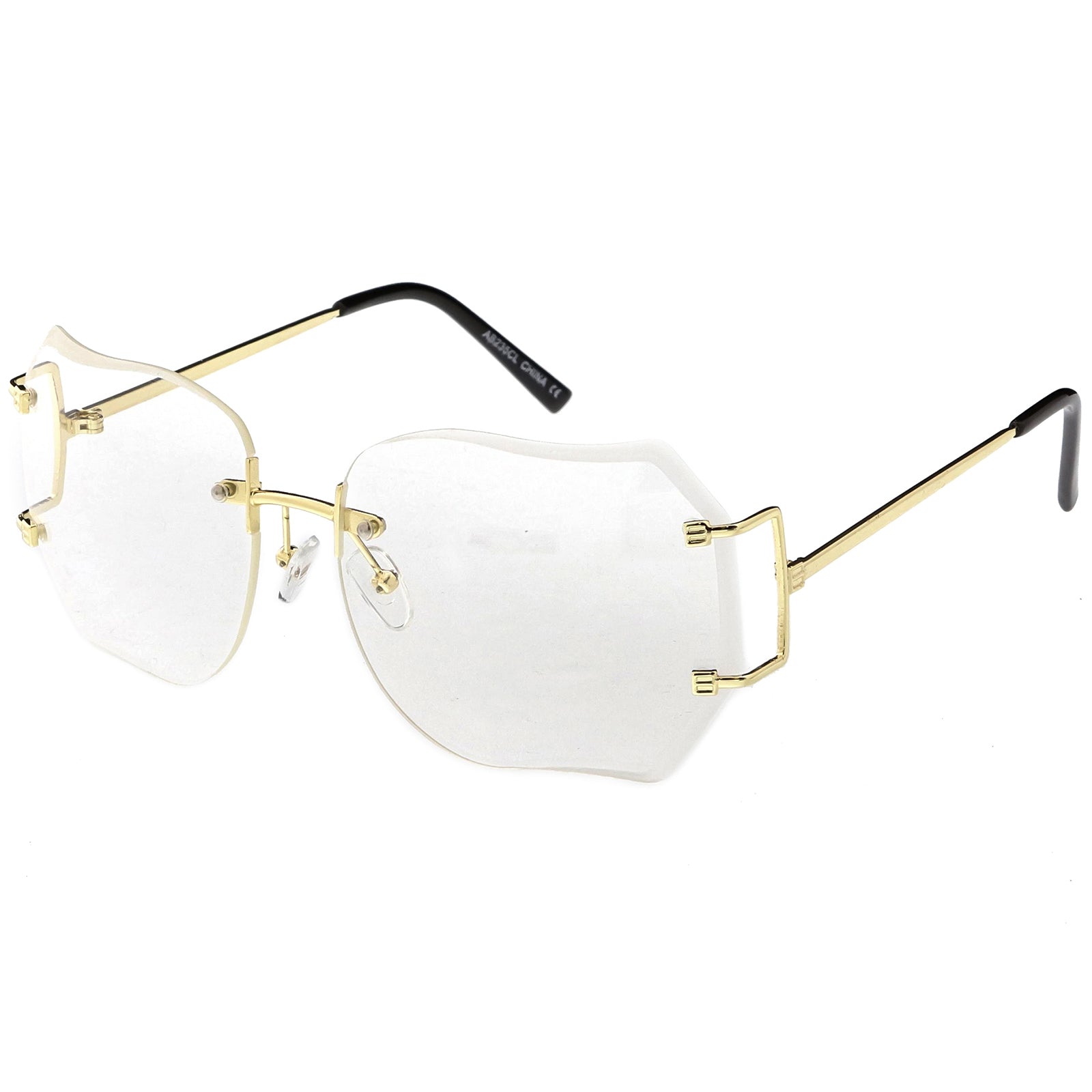 rimless clear lens glasses