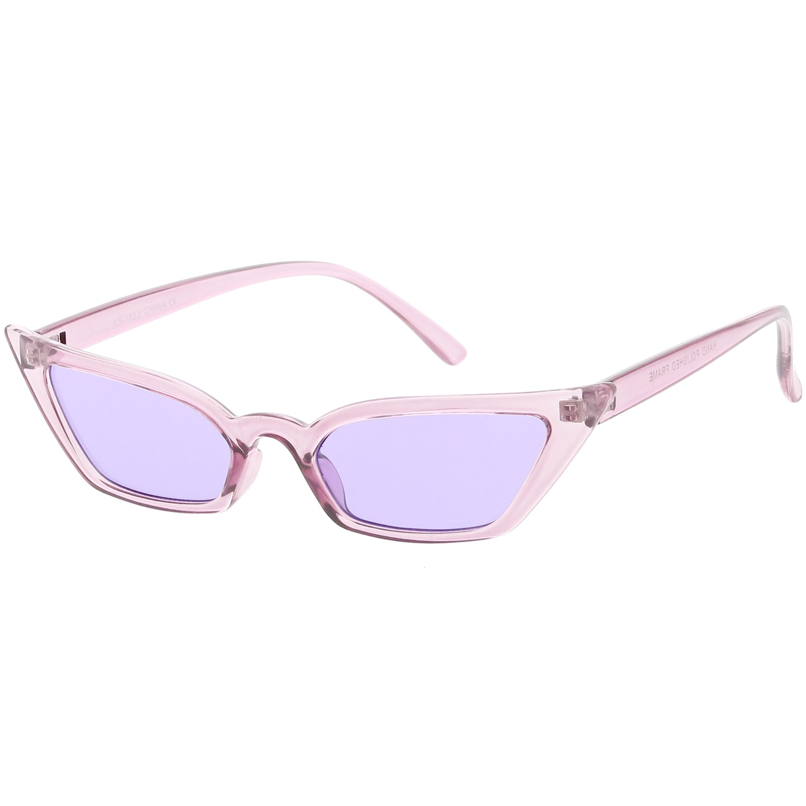 Women's Translucent Thin Extreme Cat Eye Sunglasses Rectangle Lens Sun ...