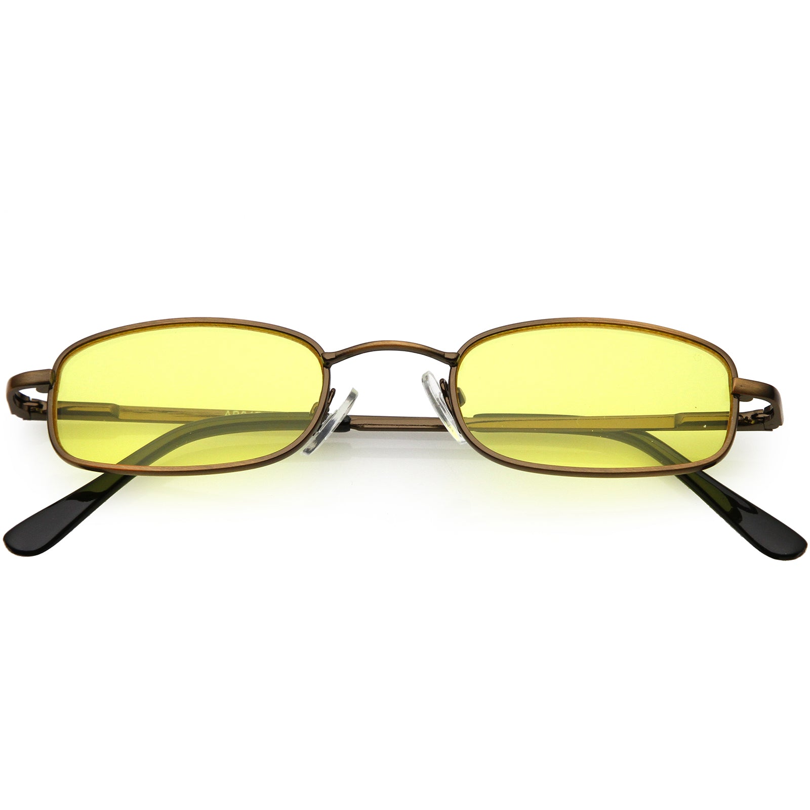 90s Small Rectangle Sunglasses Slim Arms Color Tinted Lens 45mm 