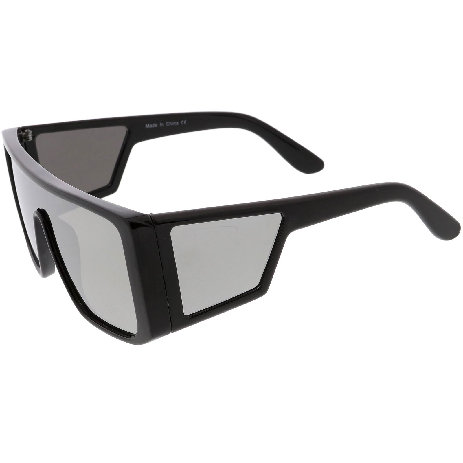 Large Futuristic Styling Side Window Lens Shield Sunglasses - sunglass.la