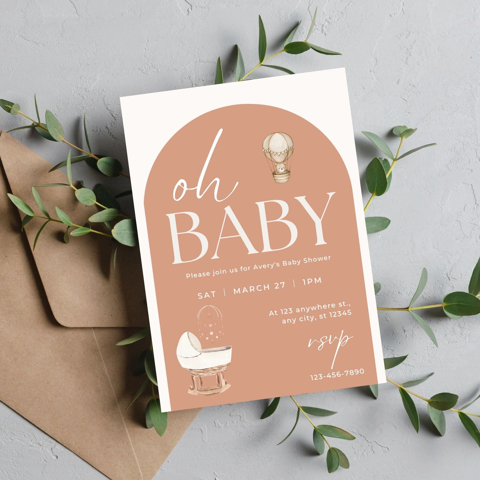 Minimalist baby sales shower invitation