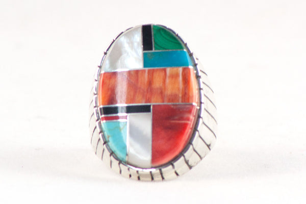 Navajo Multistone Inlay Ring by Ray Jack – Turquoise Village