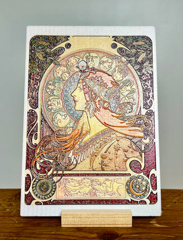 ミュシャ作品の木星のポストカード