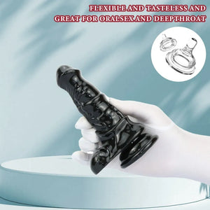 Black Silicone Realistic Horse Dildo – Compact and Convenient Insertion Vaginal Masturbation Toy - Domlust