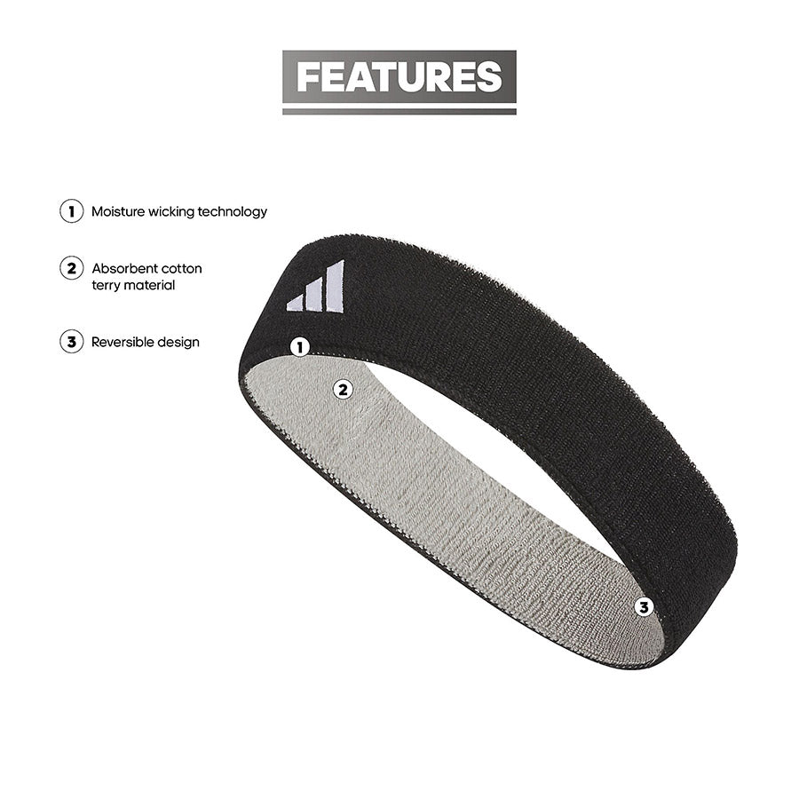 Adidas Interval 2.0 Reversible Headband Black.Grey 2