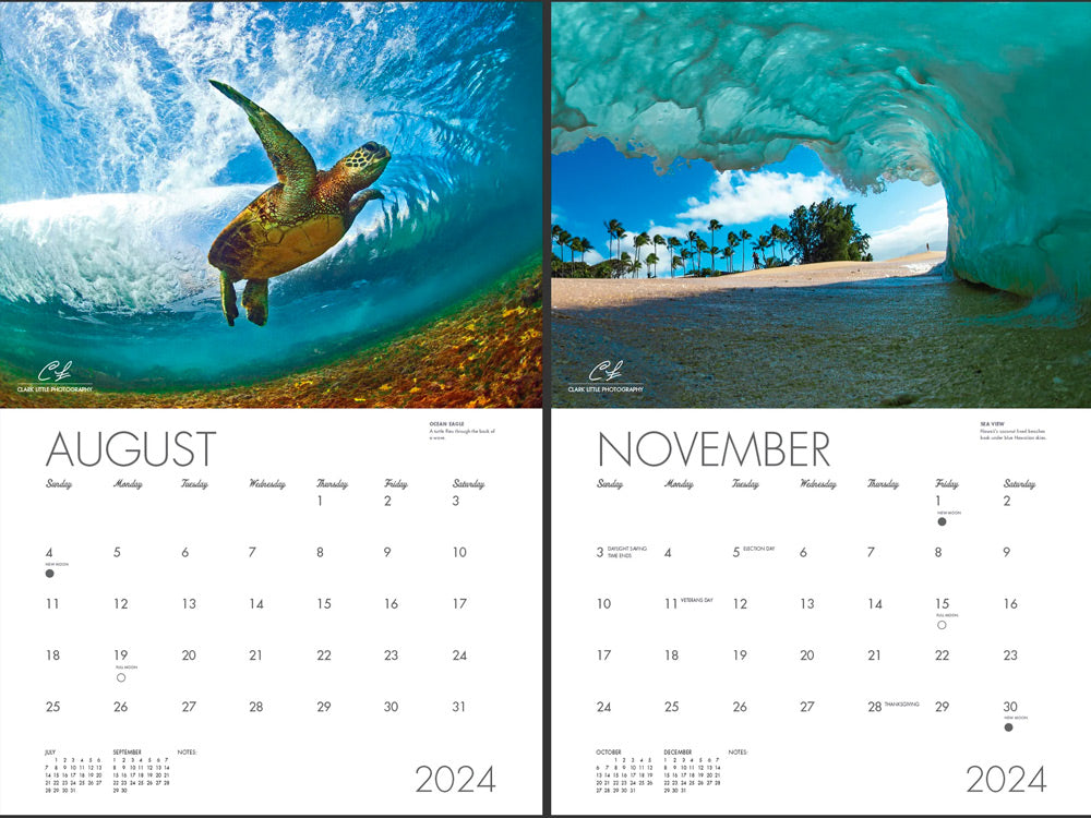 2024 Calendar - August and November pages