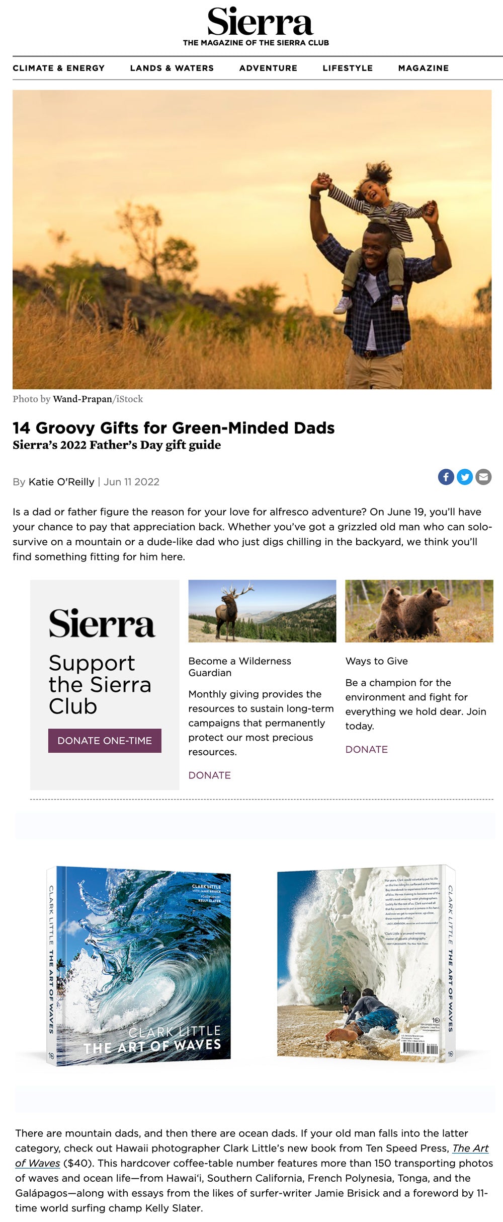 Sierra Magazine - Father's Day gift recommendations