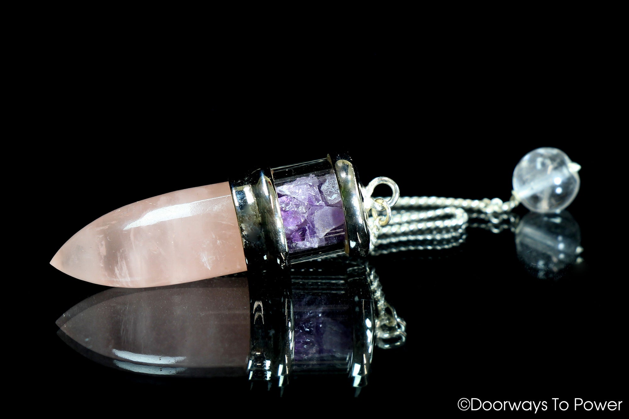 Rose quartz & Rhodochrosite pendulum A ++ Top Quality - Doorways