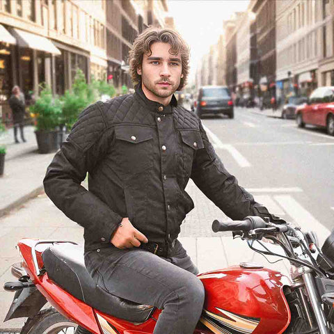 Waxed Cotton Textile Waterproof Motorcycle Jacket
