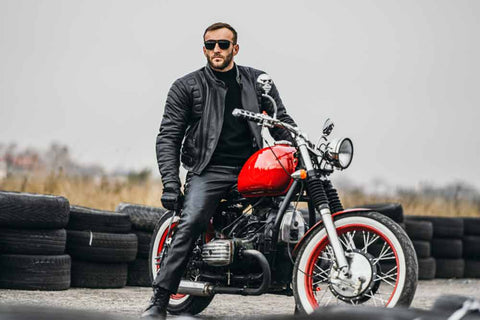 Mens leather Motorcycle jacket