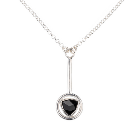 starseed black onyx silver necklace