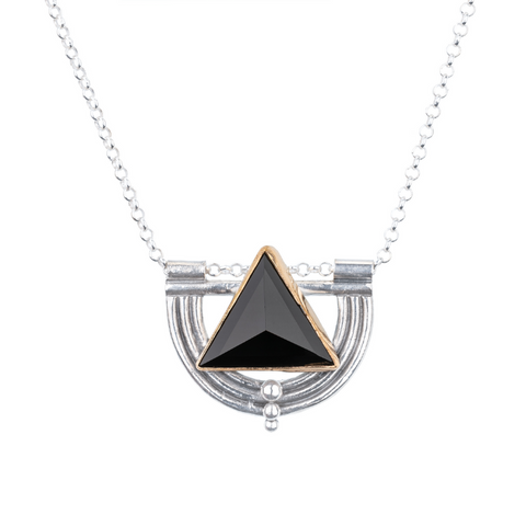 gatekeeper black onyx silver necklace