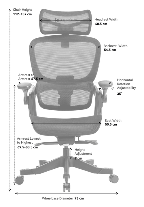 Hinomi H1 Classic V3 Specs with headrest