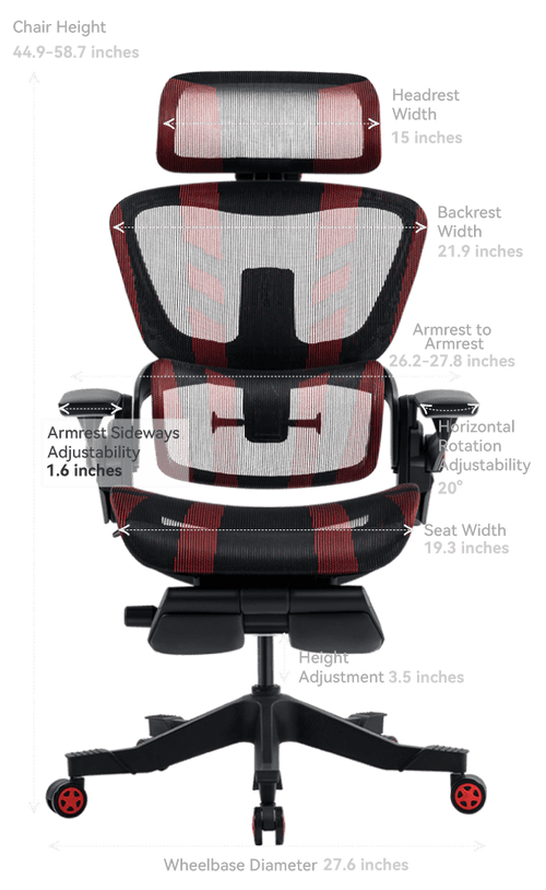 H1 Pro V2 Gaming Chair Dimensions Extra High