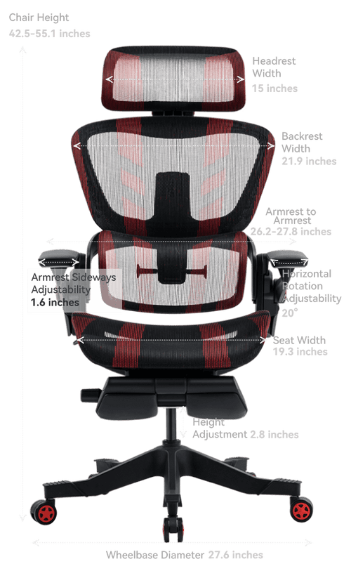 H1 Pro V2 Gaming Chair Dimensions Standard