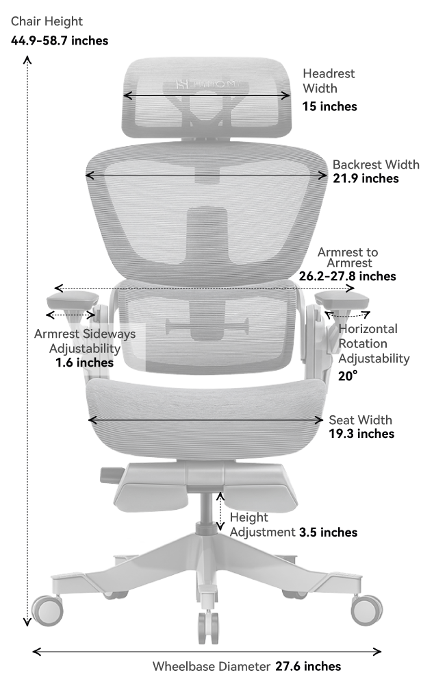  HINOMI H1 Pro High Back Ergonomic Office Chair with Built-in  Leg Rest, Foldable Design, Flip Up Arms, Suitable as Home Office Chair and  Computer Chair (Gray, Extra-High) : Home & Kitchen