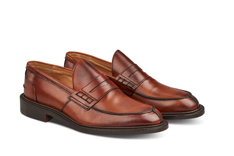 All American Saddle Leather Penny Loafers - Chestnut