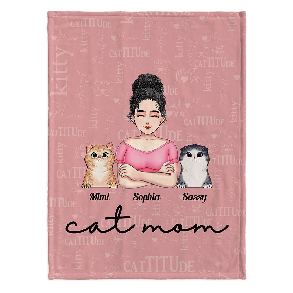 Cat Mom - Personalized Mother's day Cat Blanket